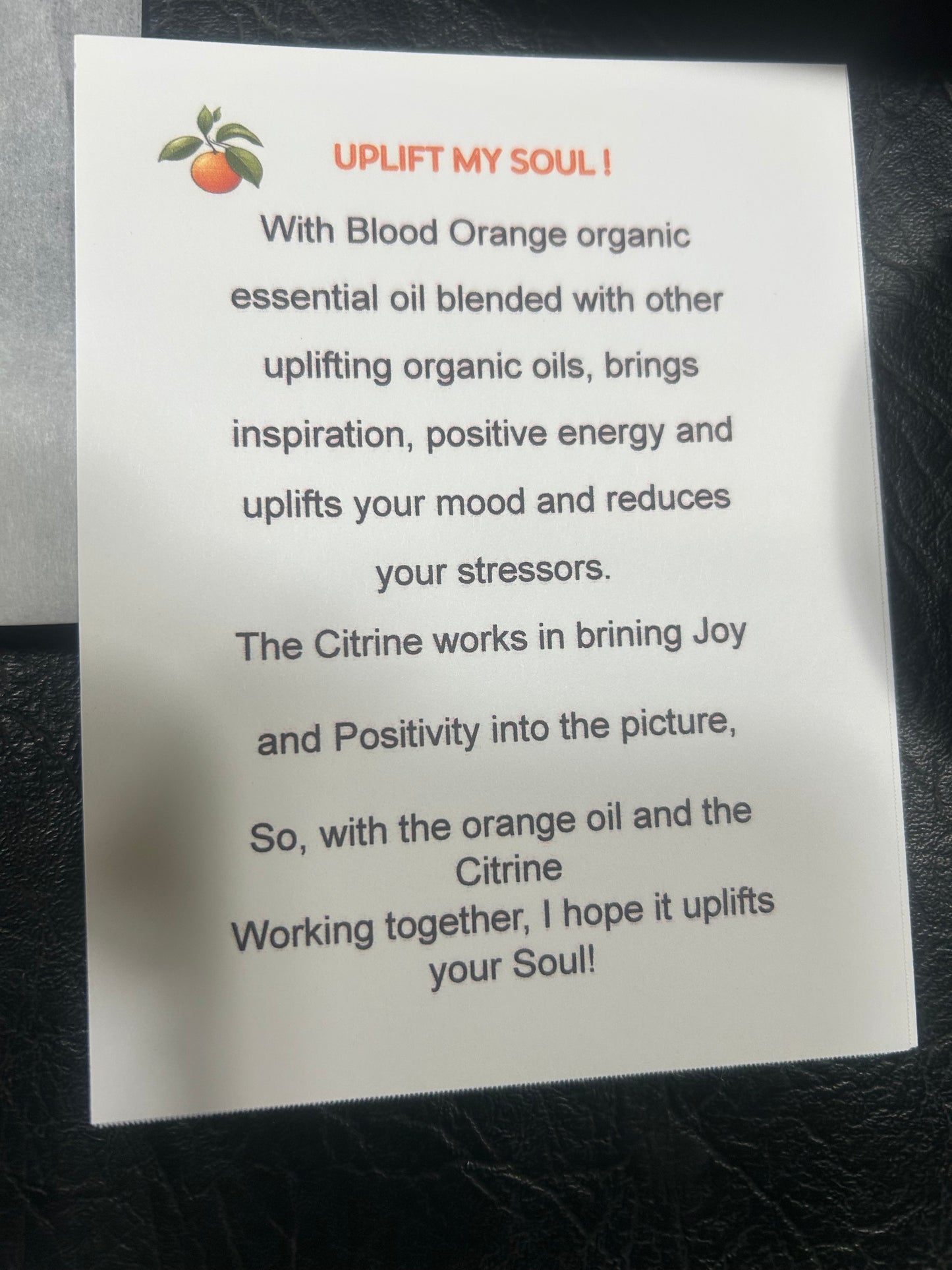 New, Blood Orange and other Organic essential oils for this special candle