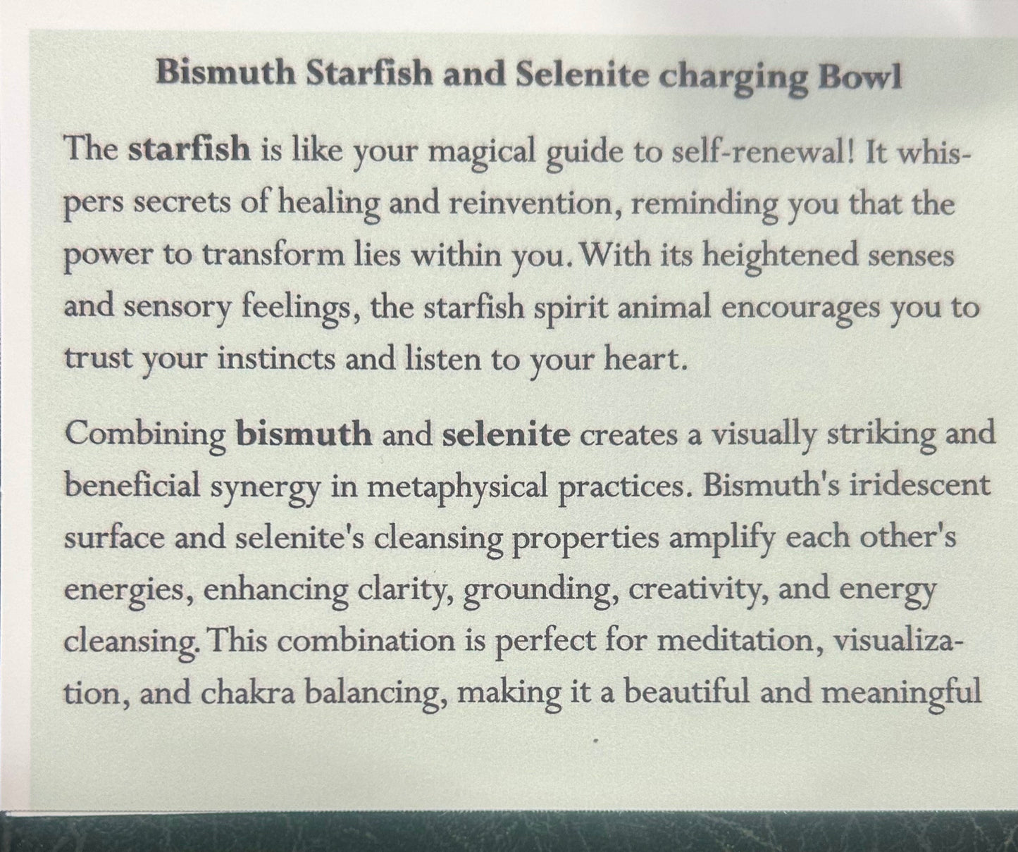 Bismuth Starfish and Selenite charging Bowl One of a kind from my studio Ony 6 available