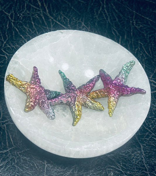 Bismuth Starfish and Selenite charging Bowl One of a kind from my studio Ony 6 available