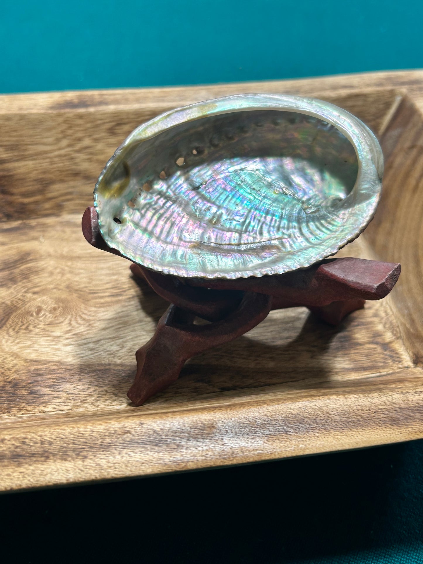 Abalone Smudge Bowl with Stand 4"