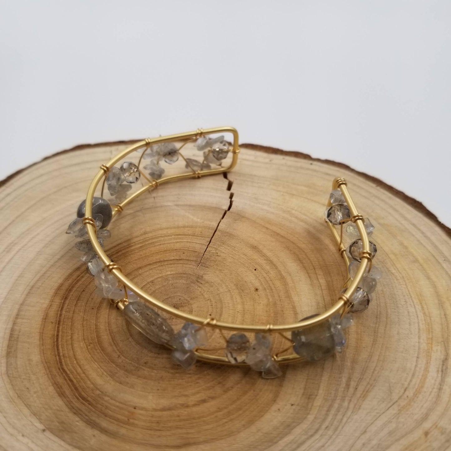 Hand Woven Copper Wire Natural Crystal Bracelet