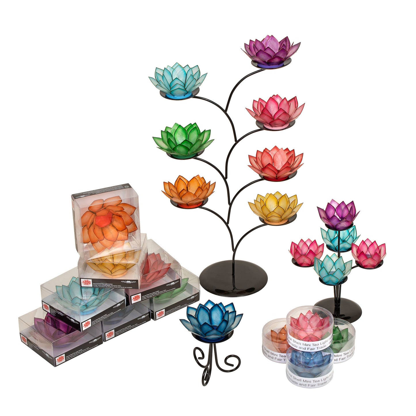 Cool Water Paradise Lotus Tea Light Candle Holder